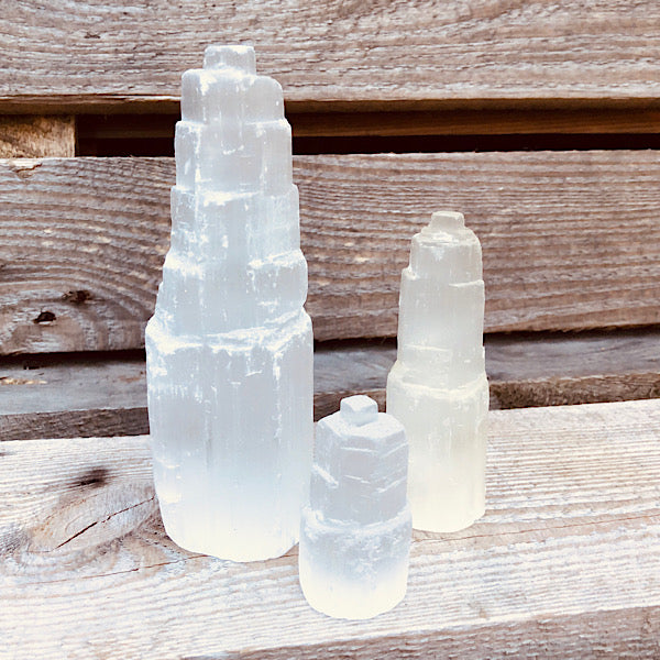 seleniet toren satijnspaat groot middel klein