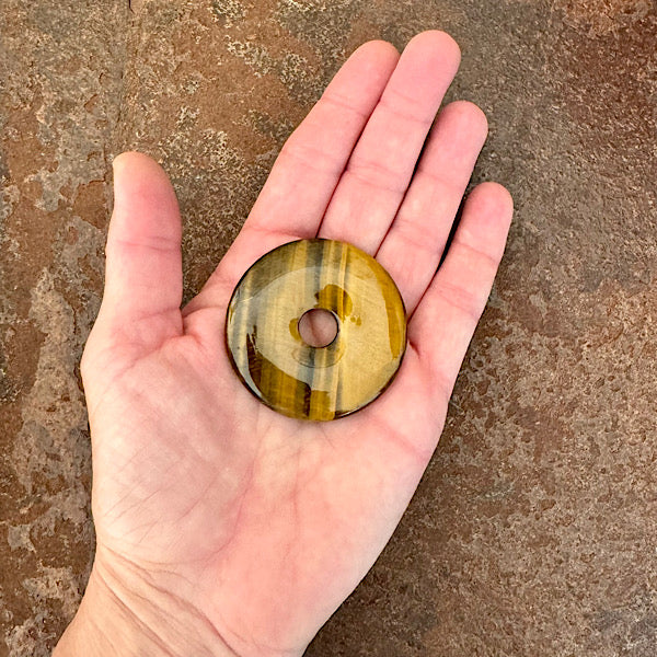 tijgeroog pi donut rondd gepolijst edelstenen mineralen winkel