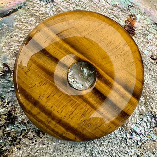 tijgeroog pi donut rondd gepolijst edelstenen mineralen winkel