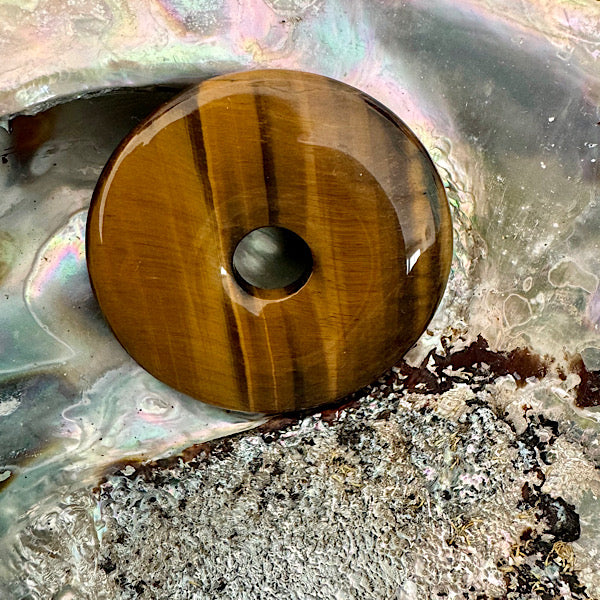 tijgeroog pi donut rondd gepolijst edelstenen mineralen winkel