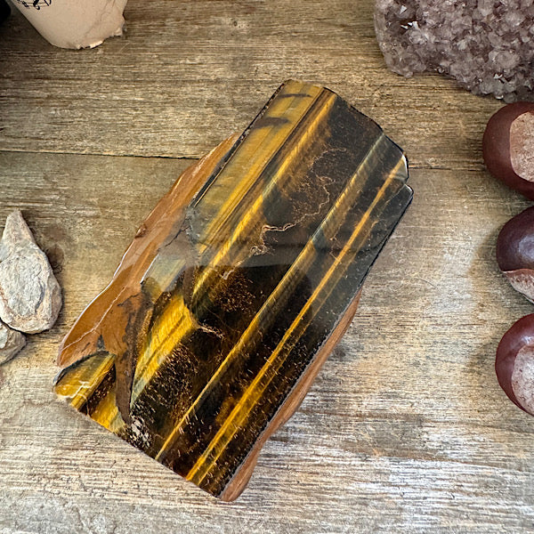 tijgeroog slab schijf gepolijst B