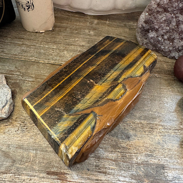 tijgeroog slab schijf gepolijst B