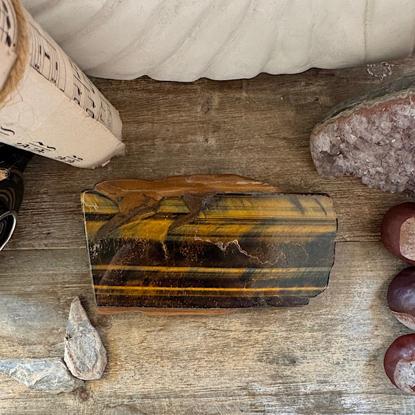 tijgeroog slab schijf gepolijst B