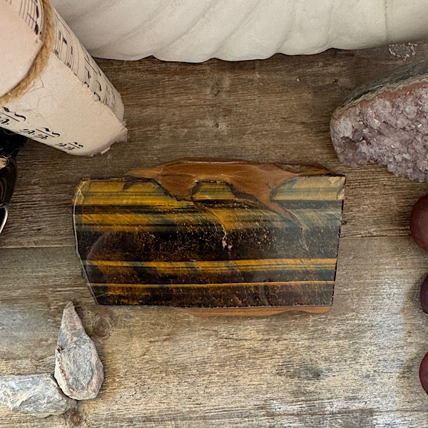 tijgeroog slab schijf gepolijst B