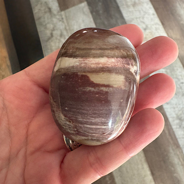 versteend hout B hand zak steen gepolijst