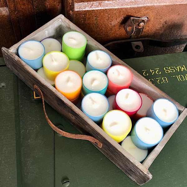 waxinelichtjes sfeerlichtjes kleuren plastic cupjes