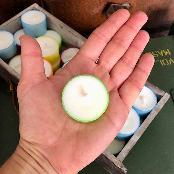 waxinelichtjes sfeerlichtjes kleuren plastic cupjes