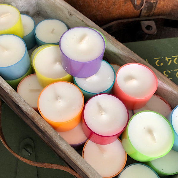 waxinelichtjes sfeerlichtjes kleuren plastic cupjes